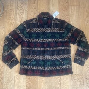 RRL Double RL Ralph Lauren Navajo Aztec Nordic Sweater Overshirt Workwear L